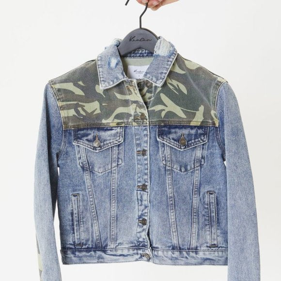 Clover Camo Patch Denim Jacket