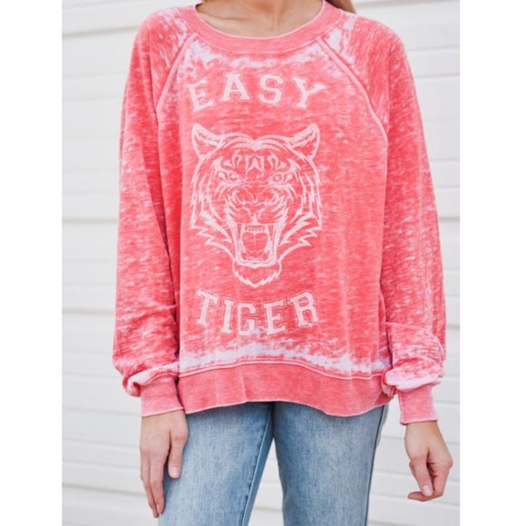 Easy Tiger Burnout Sweatshirt - Wild Luxe Boutique